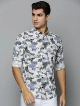 Men White Printed Casual Shirt-TKTPRINT-111-Offwhite